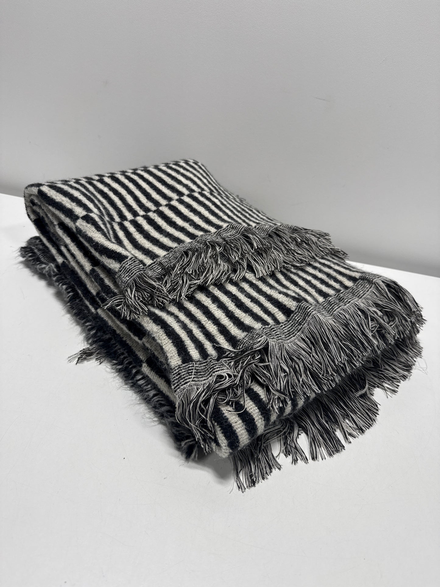 50'x60' Oversized Woven Linework Throw Blanket Black/Cream - Threshold
