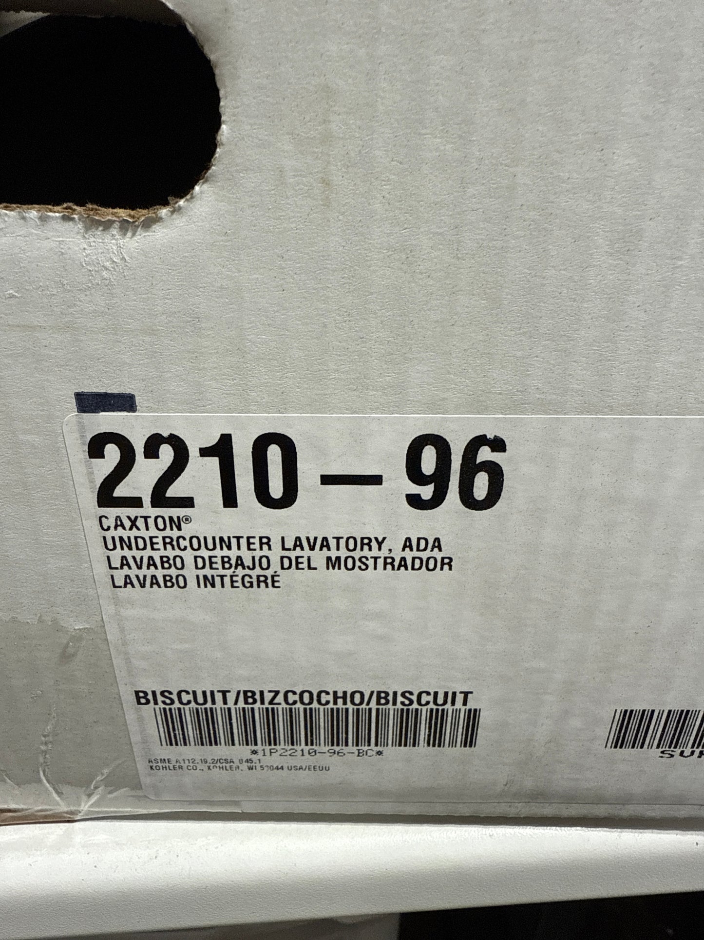 KOHLER K-2210-96 Caxton Under-Mount Bathroom Sink Biscuit Include Overflow Drain Fits 14’’ x17’’ Cutouts Undermount