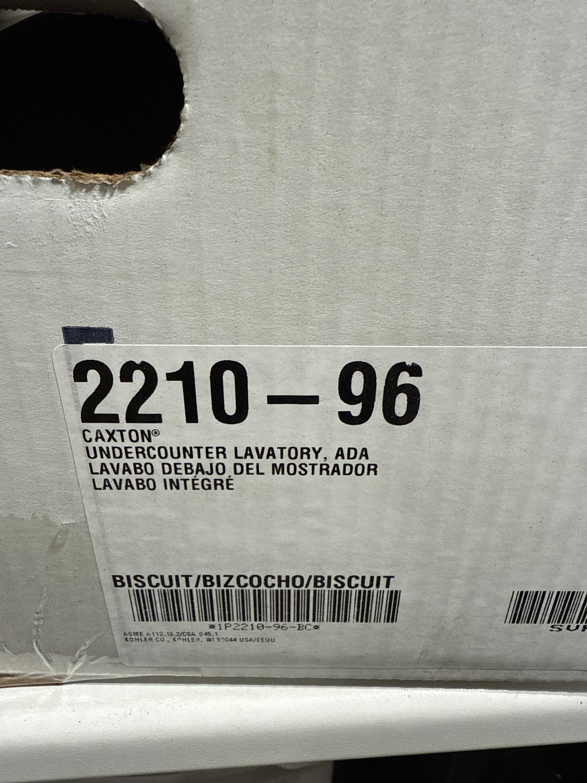 KOHLER K-2210-96 Caxton Under-Mount Bathroom Sink Biscuit Include Overflow Drain Fits 14’’ x17’’ Cutouts Undermount