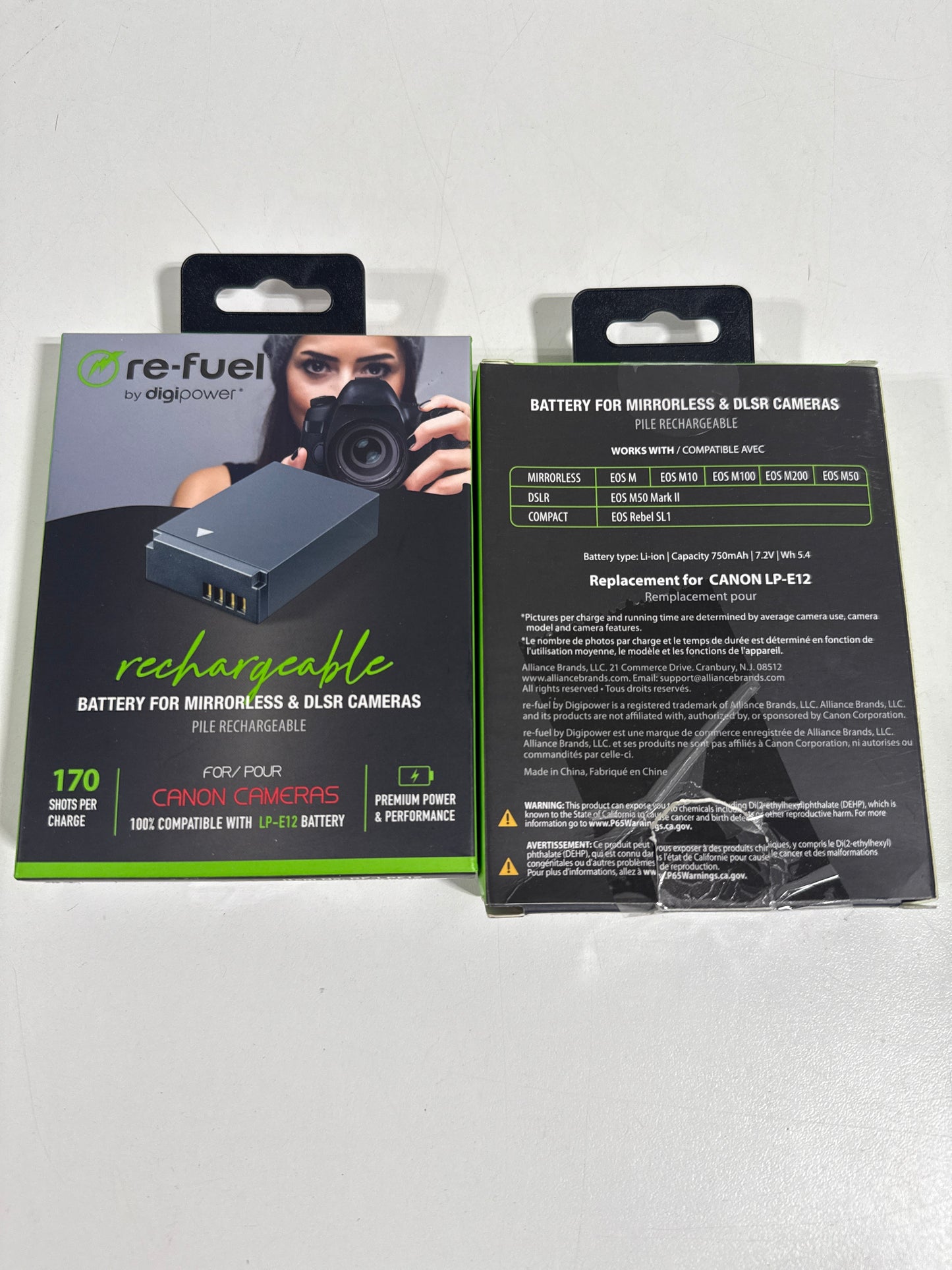 2 Re-Fuel Camera Battery for Canon LP-E12 | Rechargeable Batteries