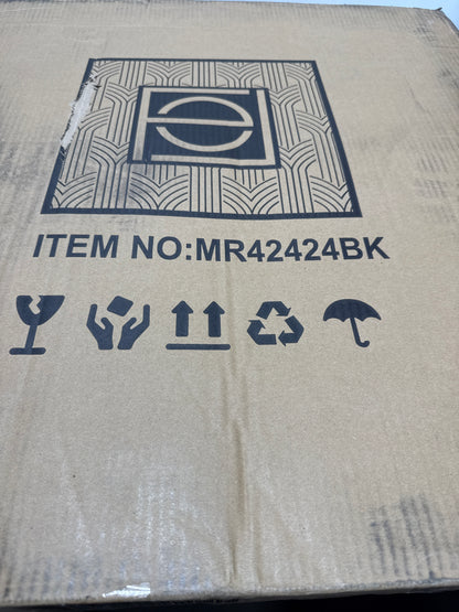 Elegant Lighting MR42424 Eternity 24" W X 24" H Transitional Square Framed Bathroom Wall Mirror Black