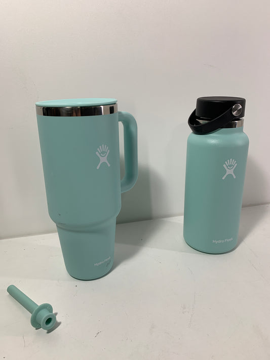 No Straw Hydro Flask Essential Hydration Set Light Blue (Teal)