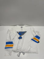 NHL St. Louis Blues Women's White Long Sleeve Fleece Crew Sweatshirt - XL