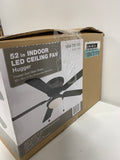 Hugger 52 in. LED Indoor Black Ceiling Fan with Light Kit - *Lighting & Electrical
