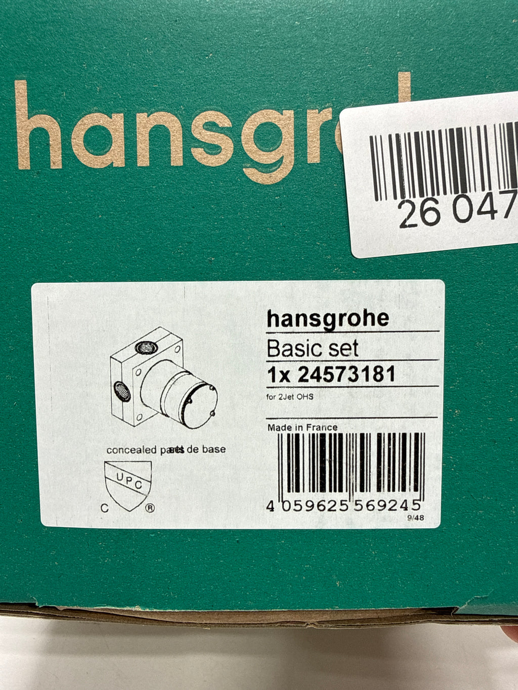 Hansgrohe 24573 Rough 2-Jet Showerhead Raindance Alive and Pulsify Valves Rough in Valves