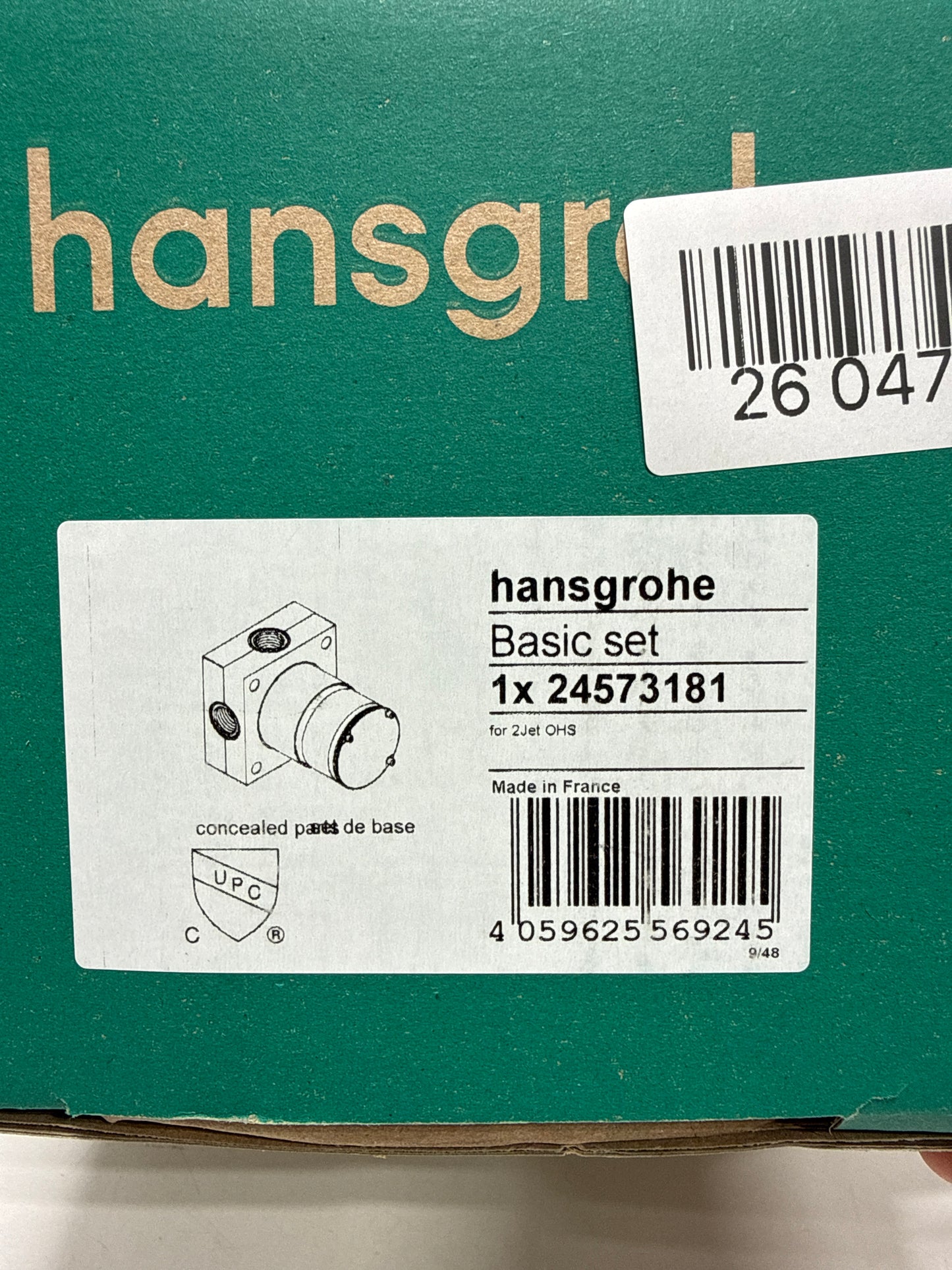 Hansgrohe 24573 Rough 2-Jet Showerhead Raindance Alive and Pulsify Valves Rough in Valves