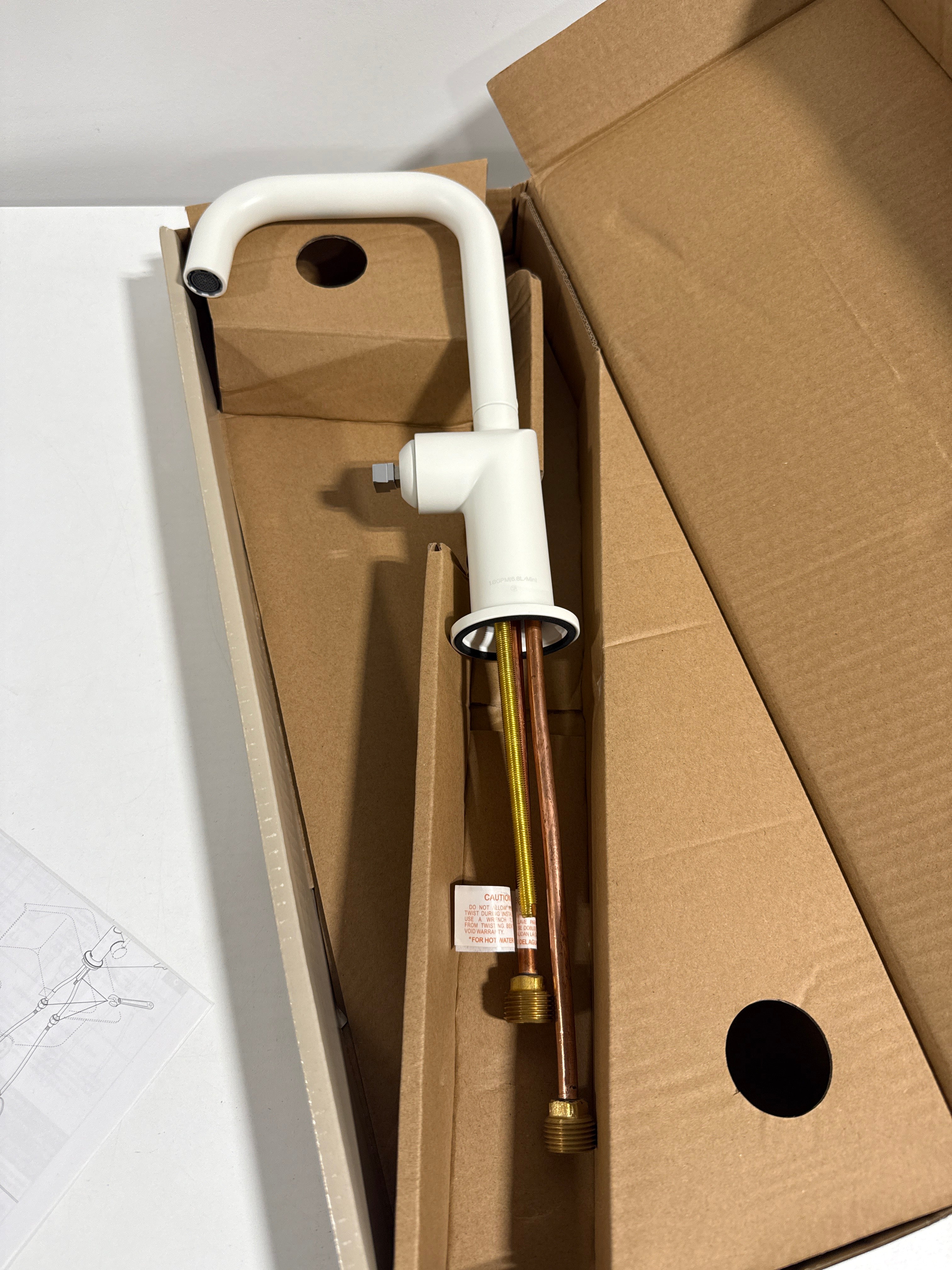 Brizo 61065LF-LHP Odin 1.8 GPM Single Hole Bar Faucet with Square Spout - Less Handle Matte White Faucet Bar - *Plumbing