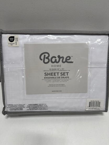 Bare Home RV Bunk Sheet Set - 1800 Ultra-Soft Microfiber RV Bunk Bed Sheets - Double Brushed - Deep Pockets - Easy Fit - 3 Piece Set