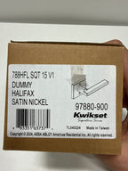 Kwikset Halifax Square Dummy Lever Doorknob Satin Nickel - Single Dummy Lever