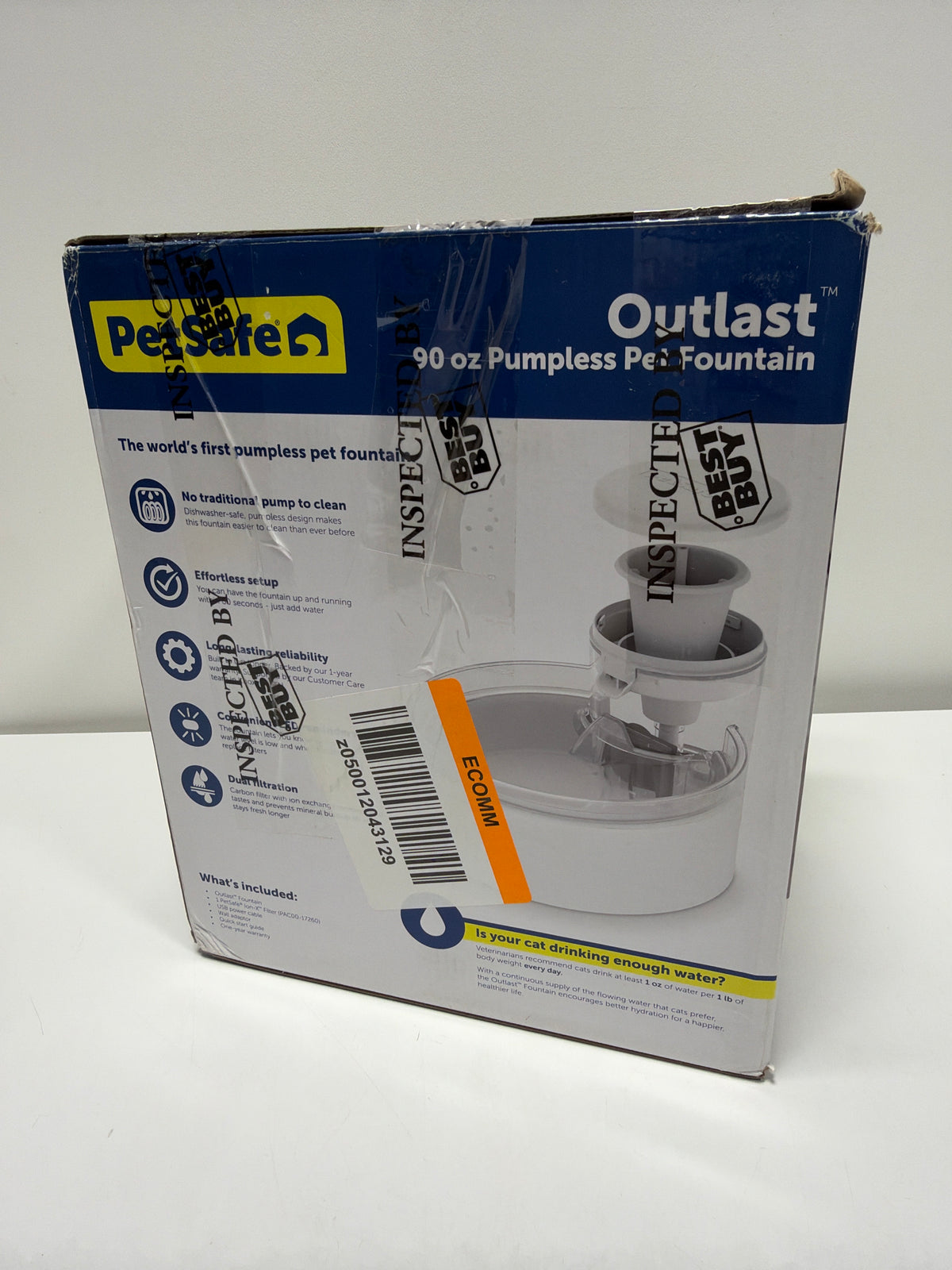 PetSafe - Outlast 90 Oz Pumpless Pet Fountain - White