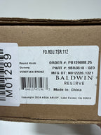 Baldwin FDROUTSR112 Reserve Full Dummy Lockset x Round with Traditional Square Rose in Aged Bronze Finish