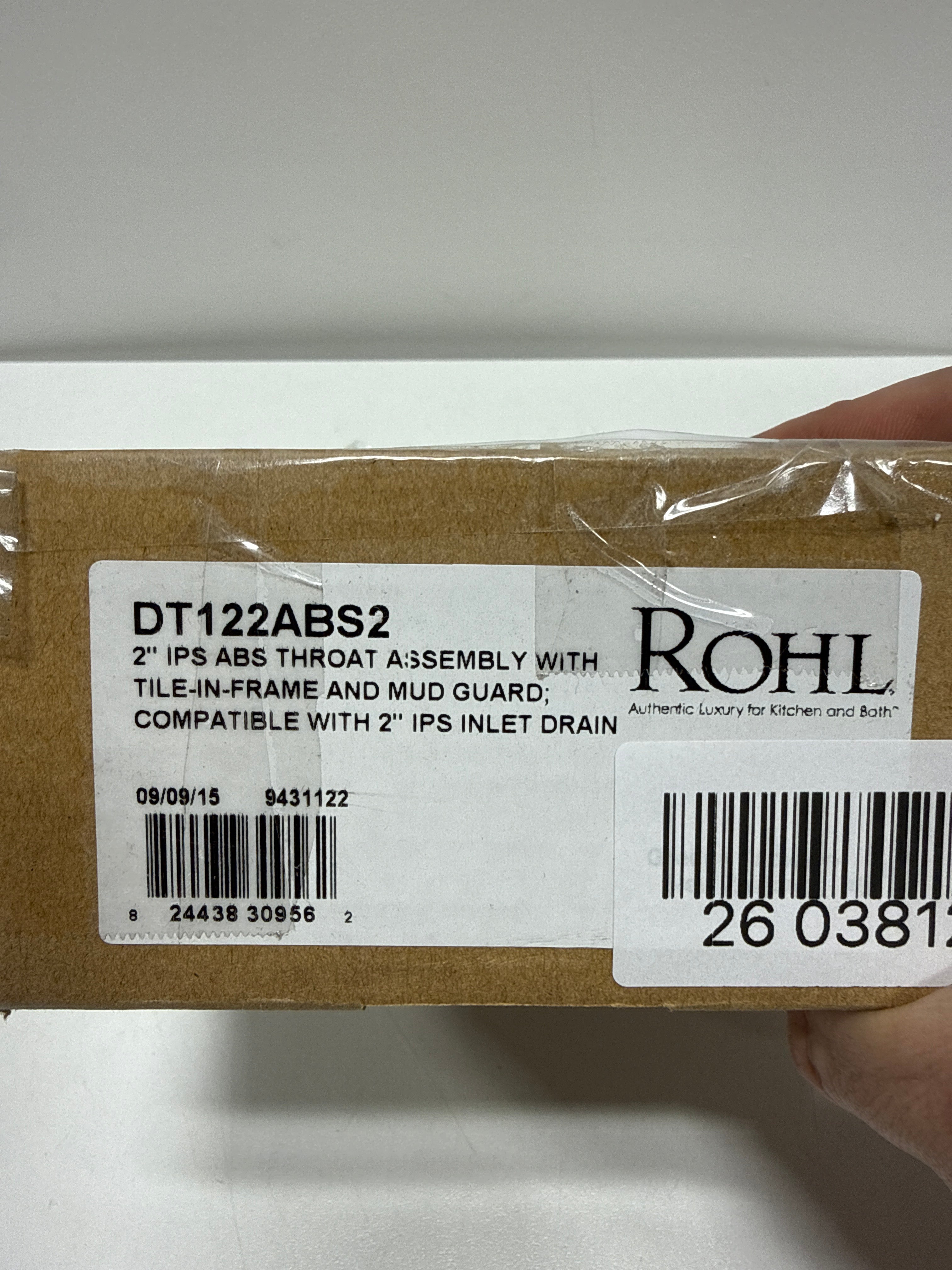 ROHL DT122ABS2 2" Ips Threaded Abs Drain Throat Assembly
