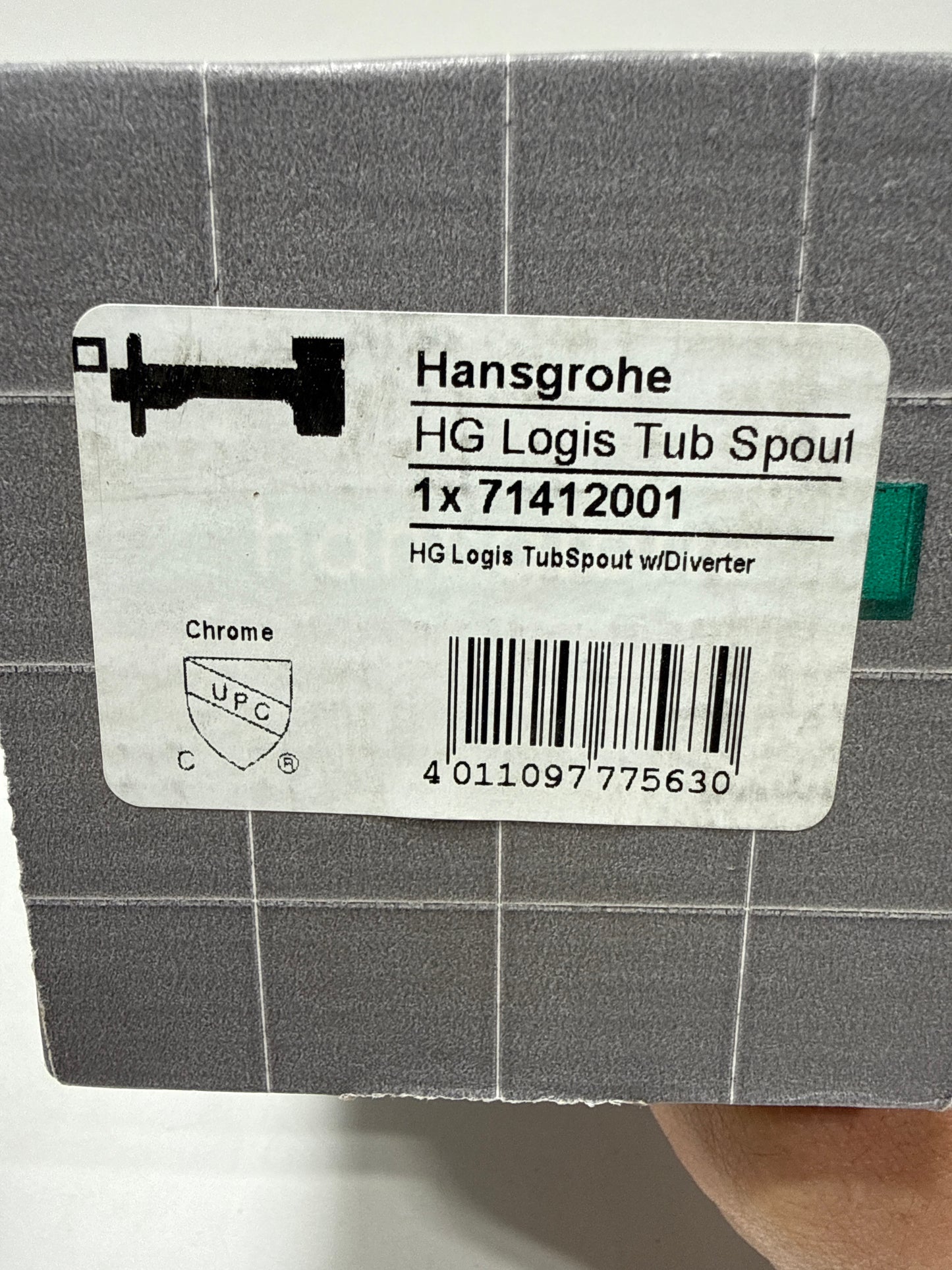 hansgrohe Tub Spout with Diverter Premium 3-inch Modern Tub Spout in chrome, 71412001