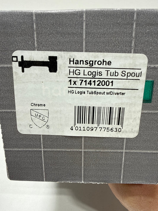 hansgrohe Tub Spout with Diverter Premium 3-inch Modern Tub Spout in chrome, 71412001