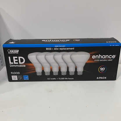 Feit LED Dimmable Br30 65W Replacement 5000K 6-Pack - NEW