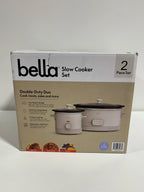 Missing Lid bella 6-quart Programmable Slow Cooker with Additional 2-quart Slow Cooker Set