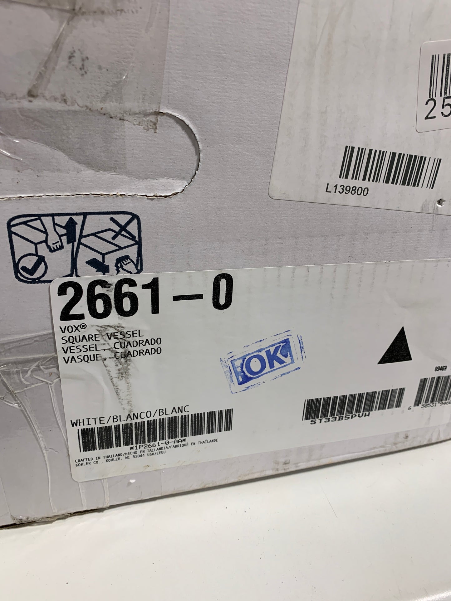 Vox 16 in. Square Vitreous China Vessel Sink in White with Overflow Drain