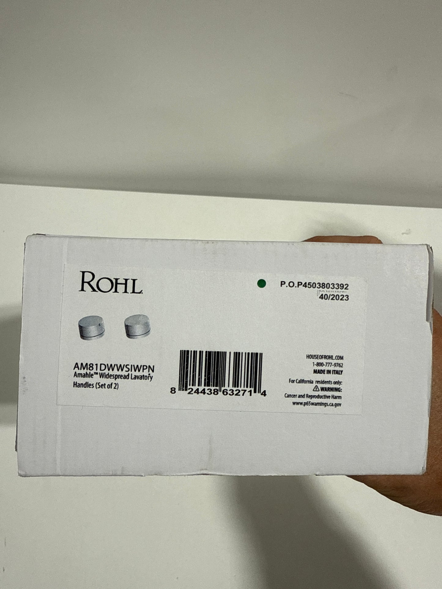 Rohl TAM08W3IW Amahle 1.2 GPM Wall Mounted Widespread Bathroom Faucet with Wheel Handles - Polished Nickel