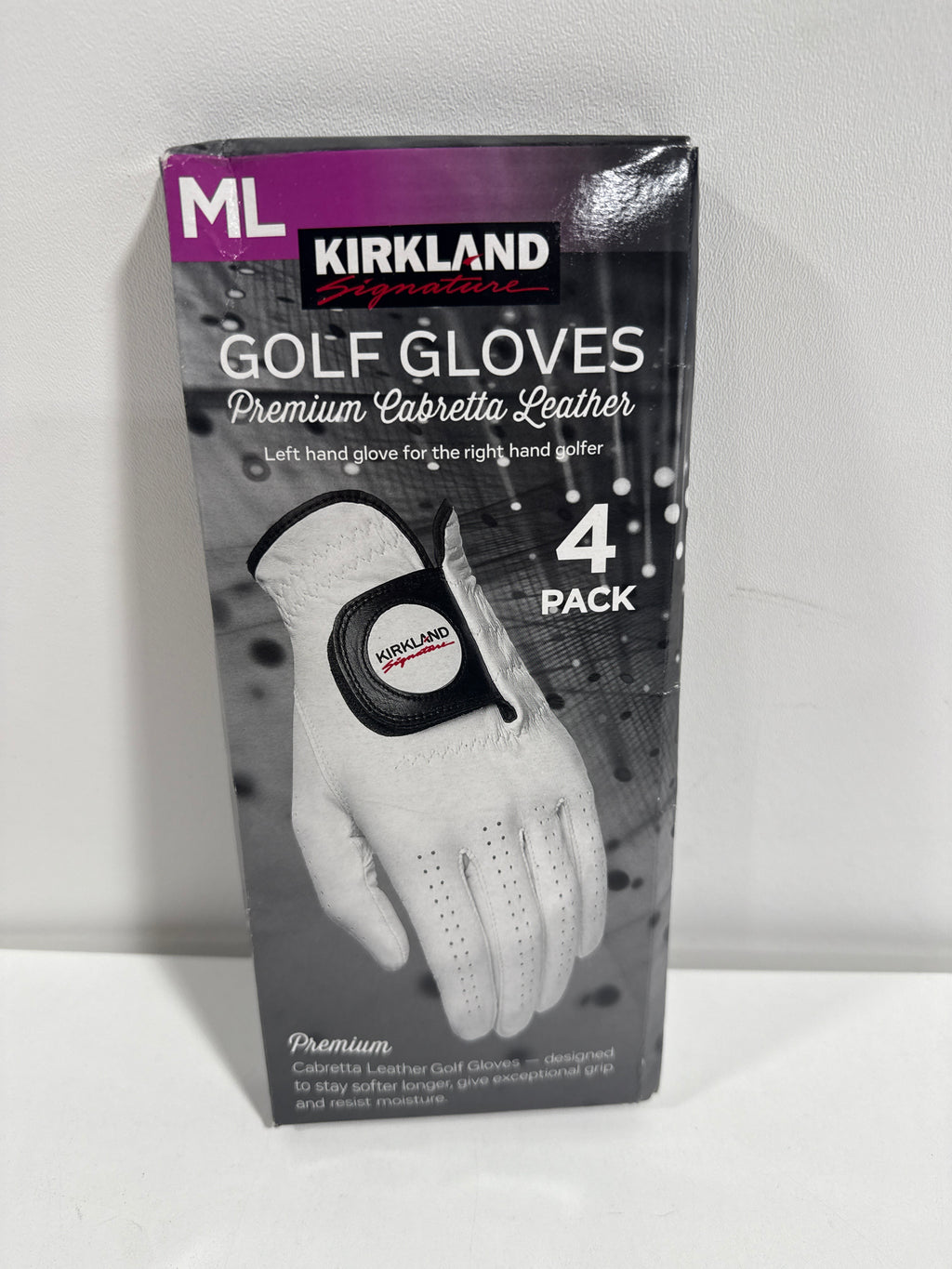 4 Kirkland Signature Golf Gloves Premium Cabretta Leather M/L