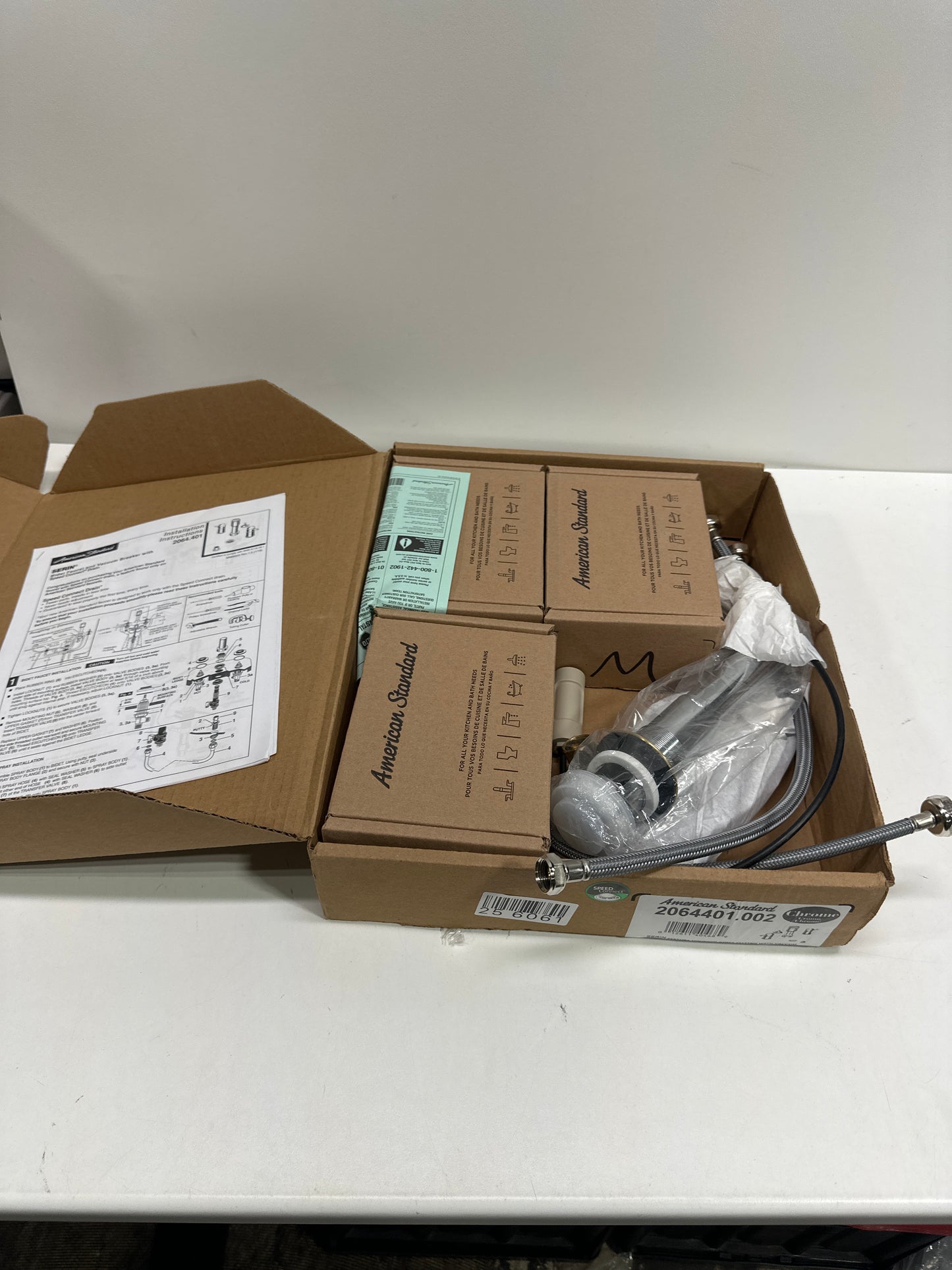 American Standard Double Handle Deck Mounted Bidet Fitting Faucet with Speed Connect