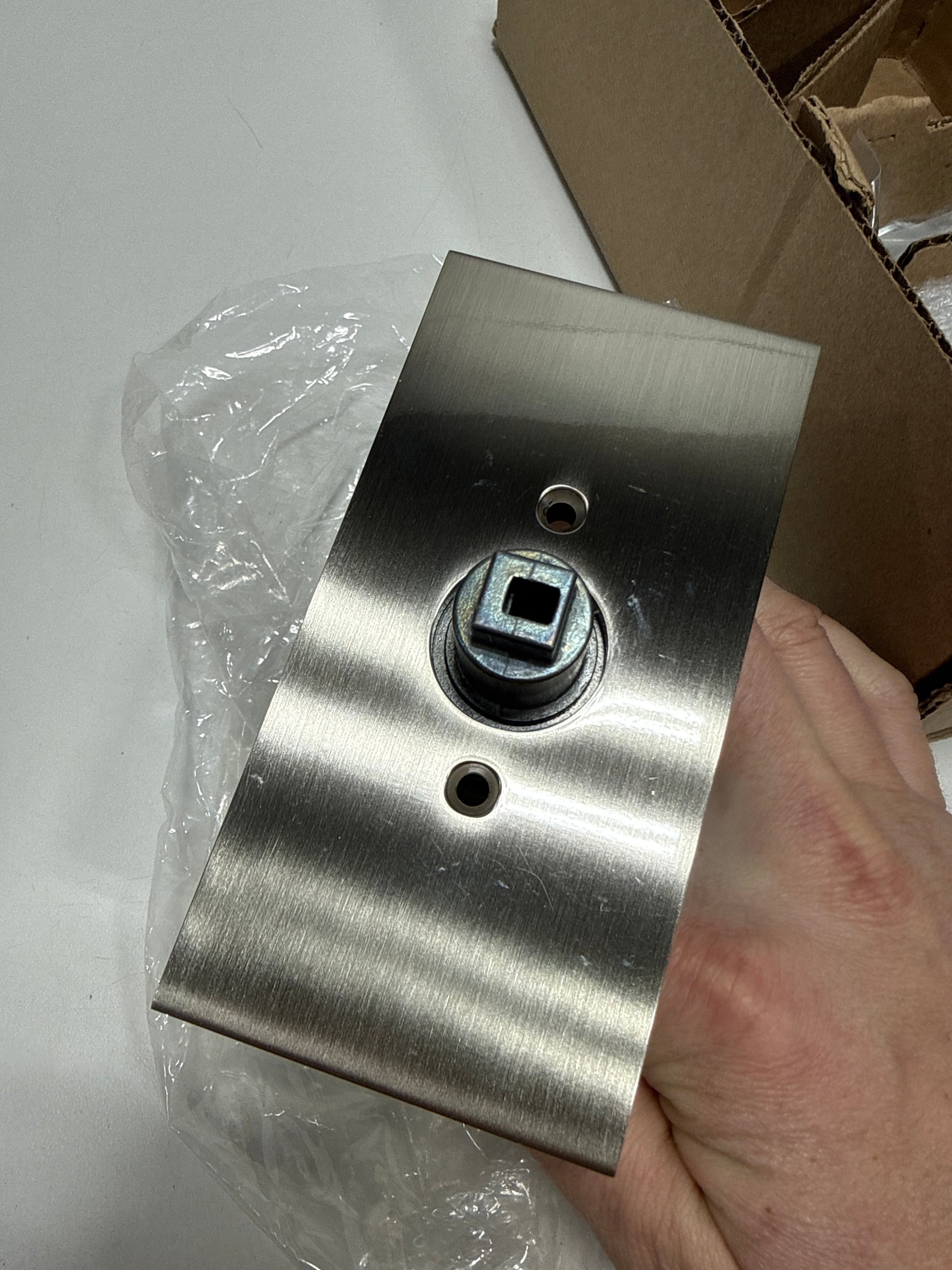 Scratched Baldwin Ps.Squ.Cfr Square Passage Door Lever Set - Nickel - *Headphones & Tech Accessories