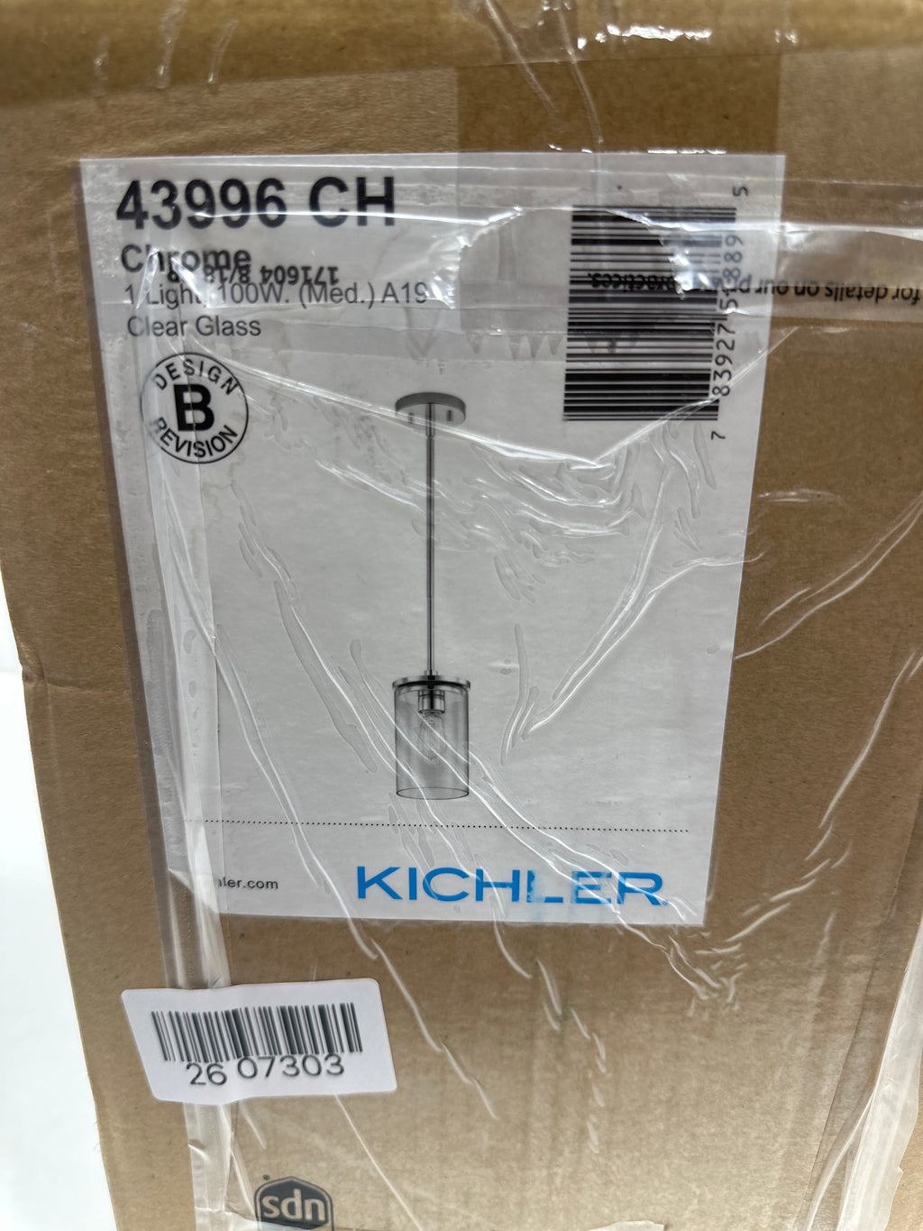 Kichler 43996 Crosby 6" Wide Mini Pendant Chrome Indoor Lighting Pendants