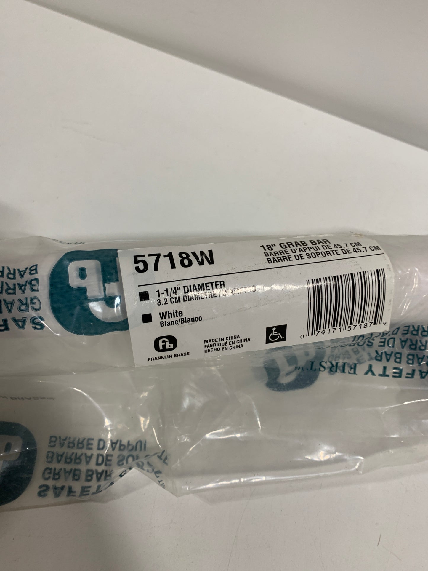 18 in. x 1-1/4 in. Concealed Screw ADA-Compliant Grab Bar in White