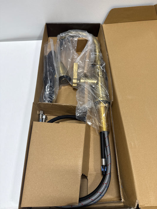 Greyfield Single-Hole Pull-Down Kitchen Faucet Aged Brass