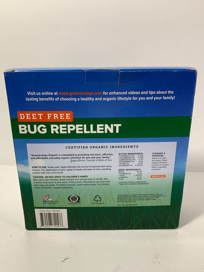 Greenerways Organic Deet Free Bug Repellent Set 2 Pieces