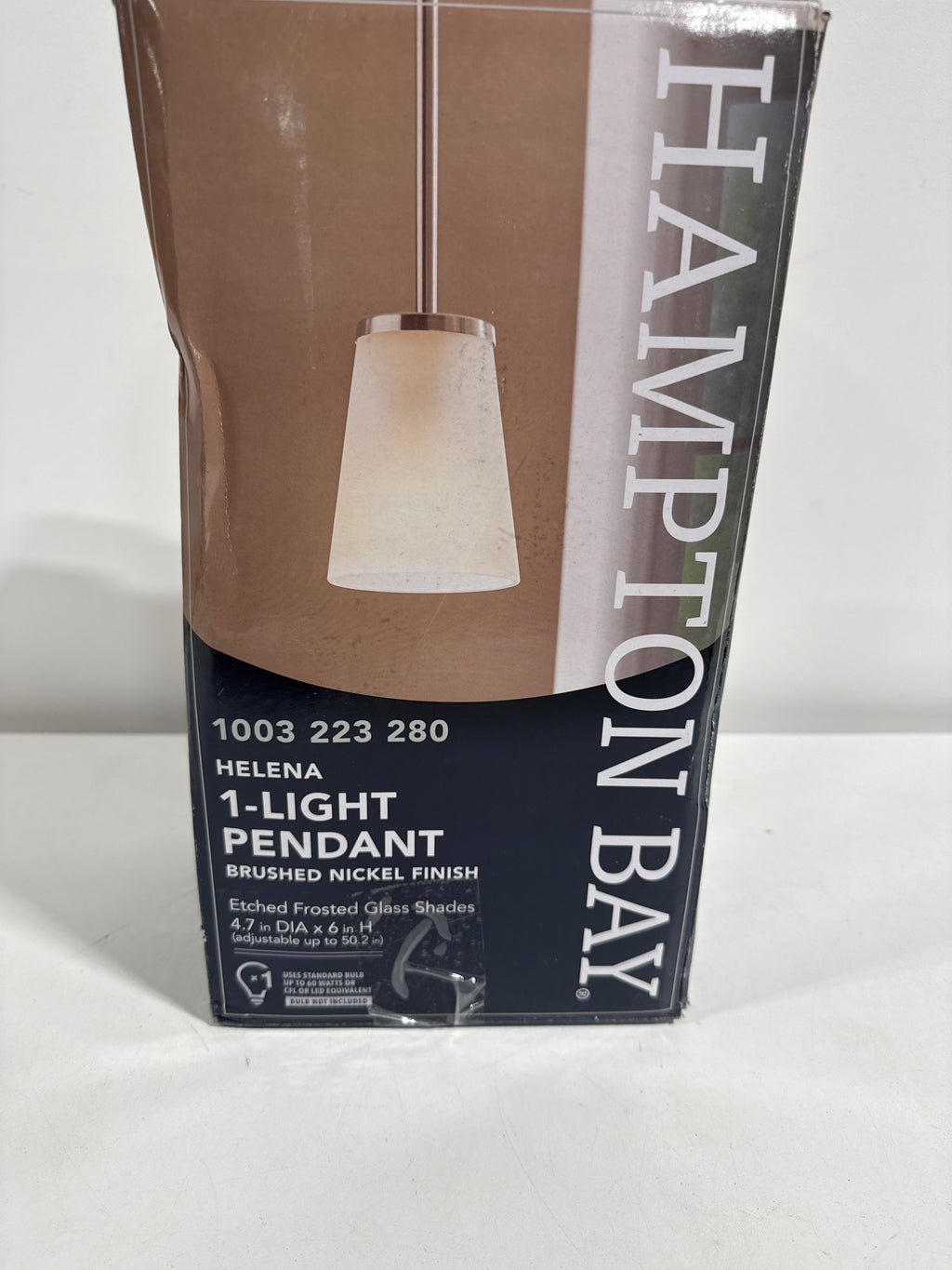 Helena 4.7 in 1-Light Brushed Nickel Mini Pendant with Frosted Glass Shade - *Lighting & Electrical