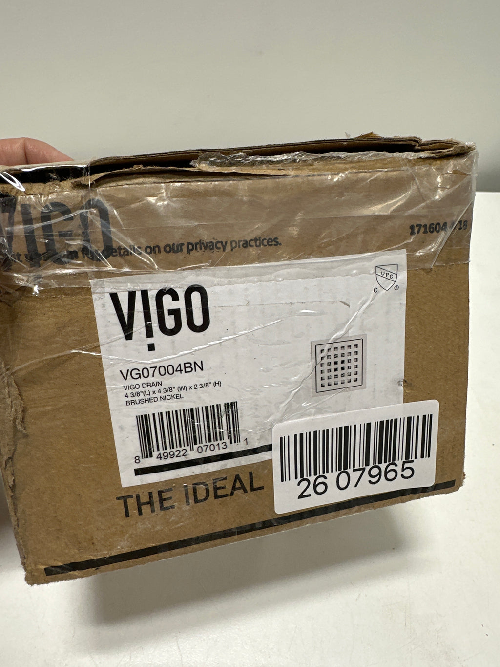 Vigo VG07004 Elan 4" Square Shower Drain Brushed Nickel Showers Shower Drains Standard Drains