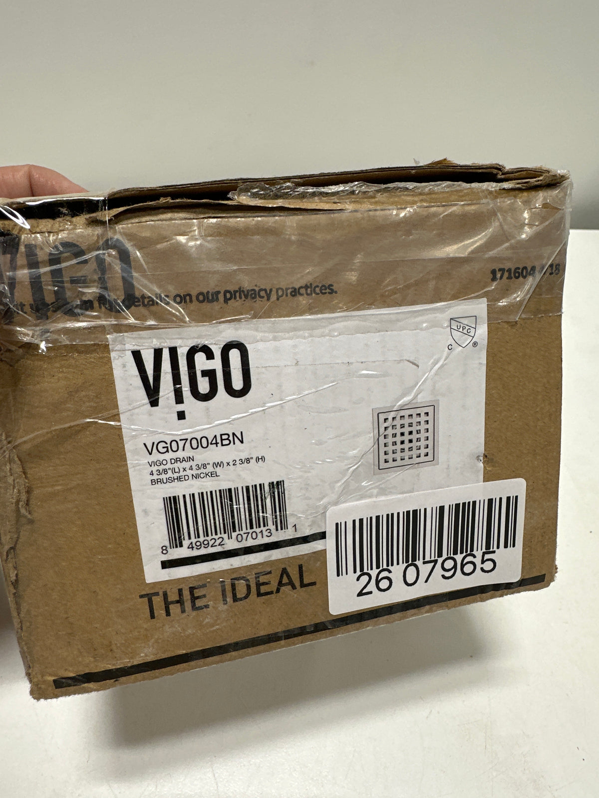 Vigo VG07004 Elan 4" Square Shower Drain Brushed Nickel Showers Shower Drains Standard Drains