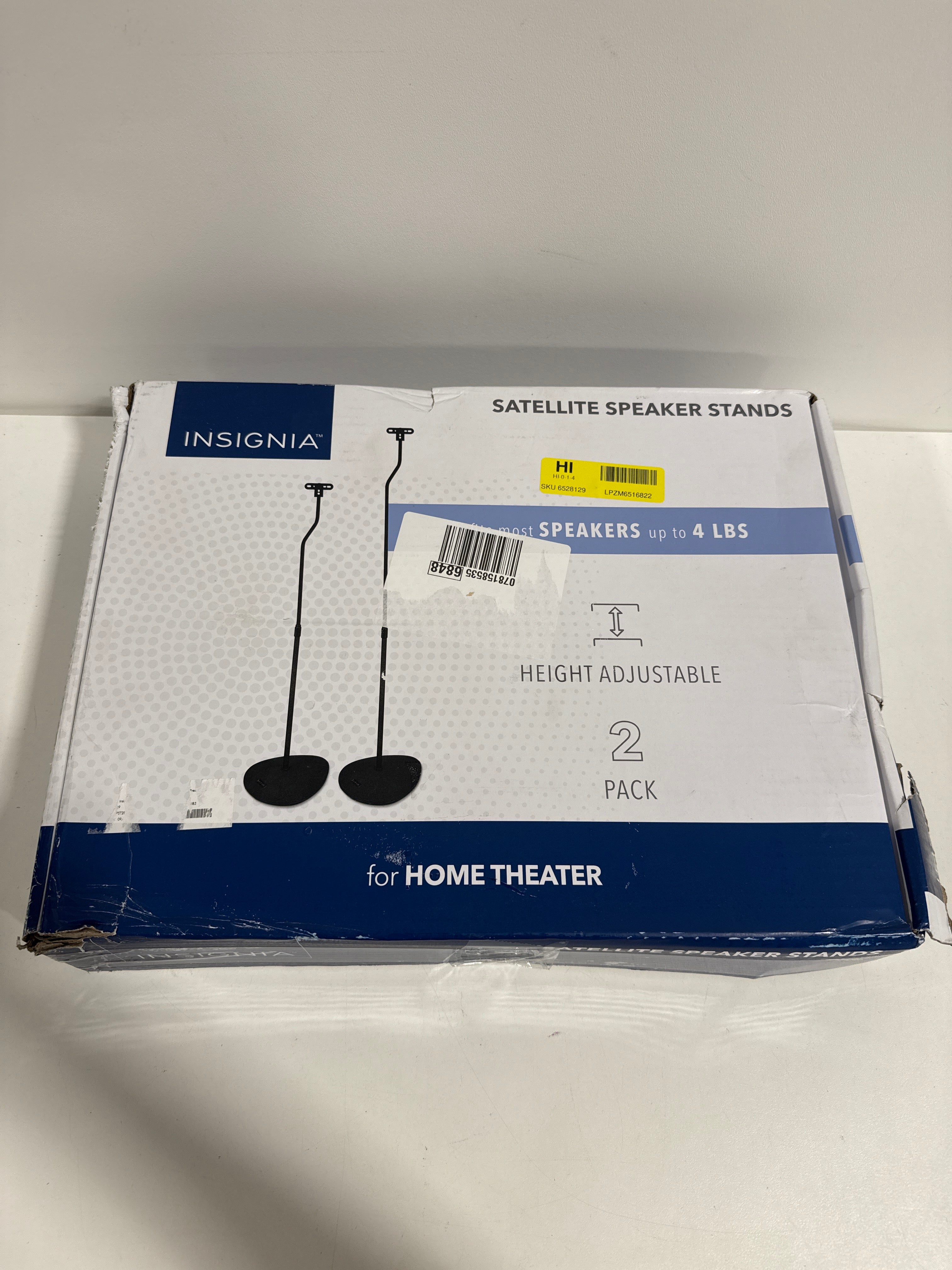 No hardware Insignia - 28 – 38’’ Adjustable Height Speaker Stands for Satellite Speakers - *TV & Home Theater