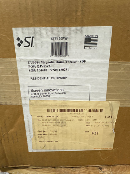 Screen Innovations - 5 Series 120" Fixed Projector Screen - Black/White