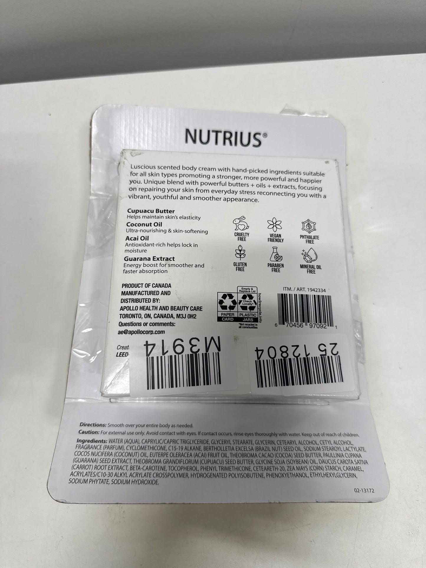 Nutrius Body Butter Cream 3 Piece Set