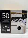 50 x  Rubberized Non Slip Clothes Hangers Black Adult Size Heavy Duty