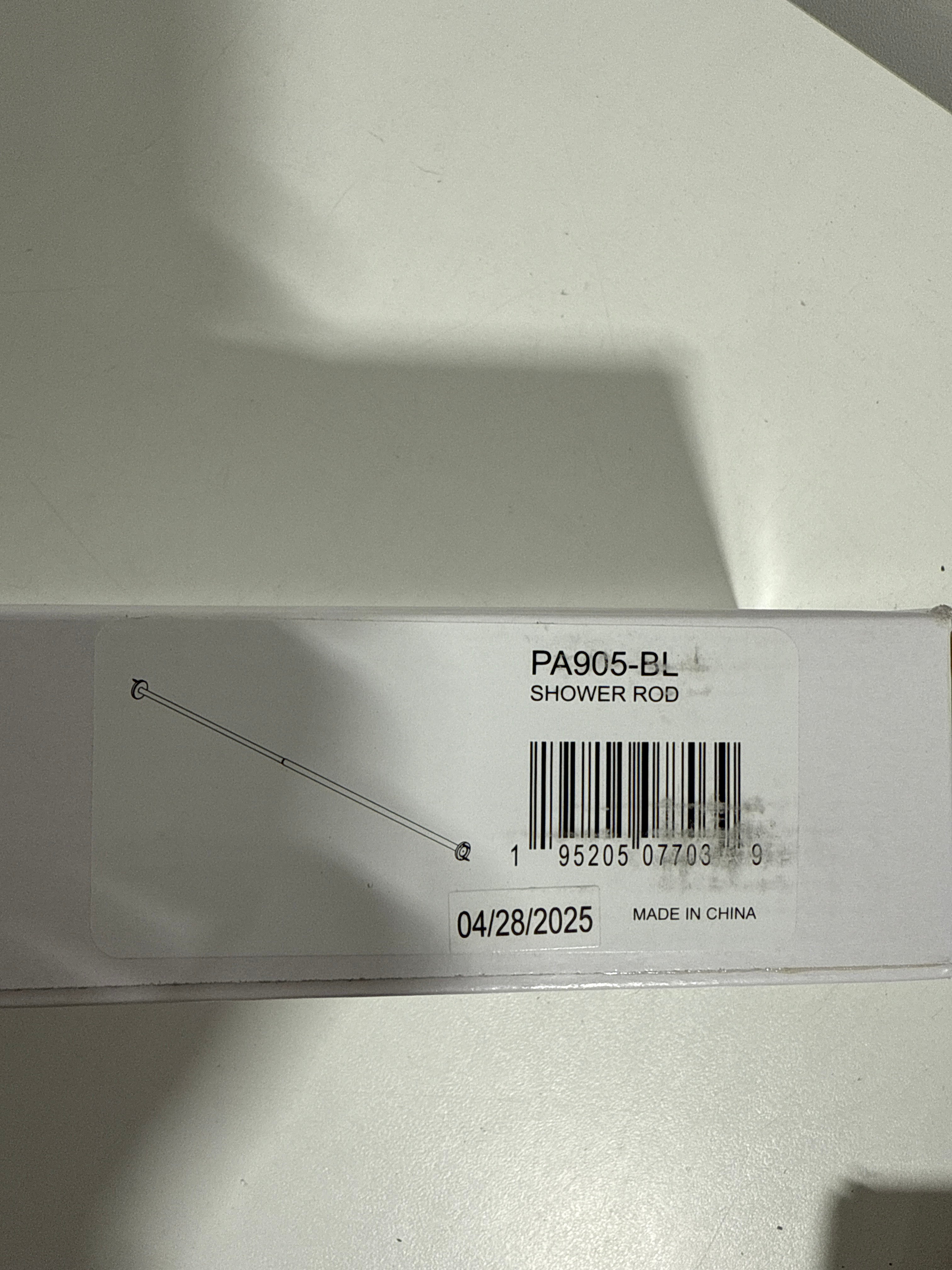 Peerless PA905 44’’ - 72’’ Straight Adjustable Shower Rod Matte Black - *Tools Hardware & Misc