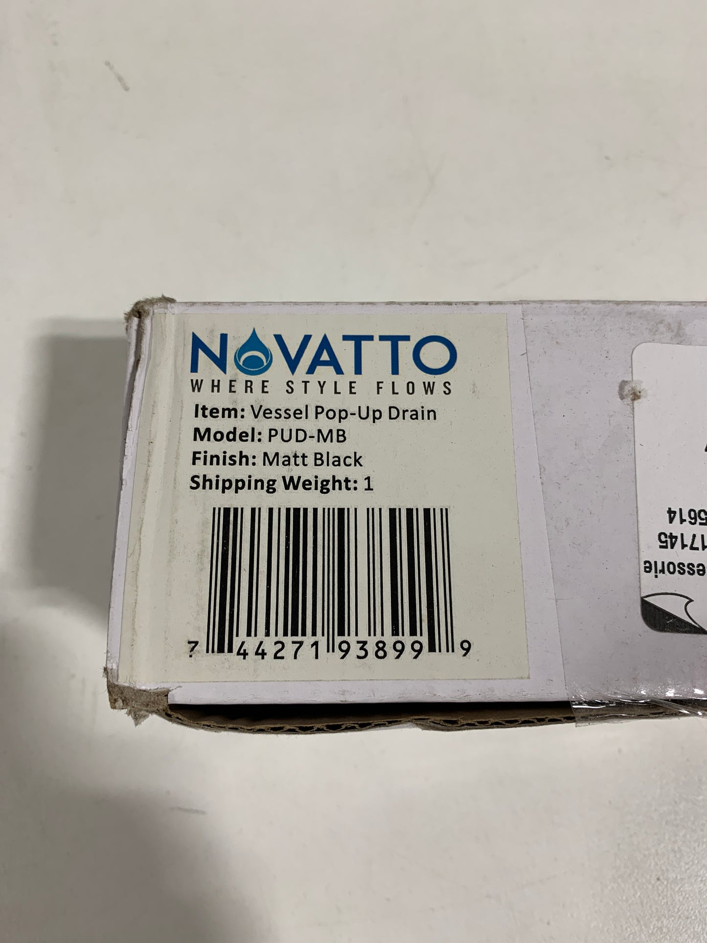 Novatto Single Bathroom Vanity Sink Pop up Drain Without Overflow in Matte Black