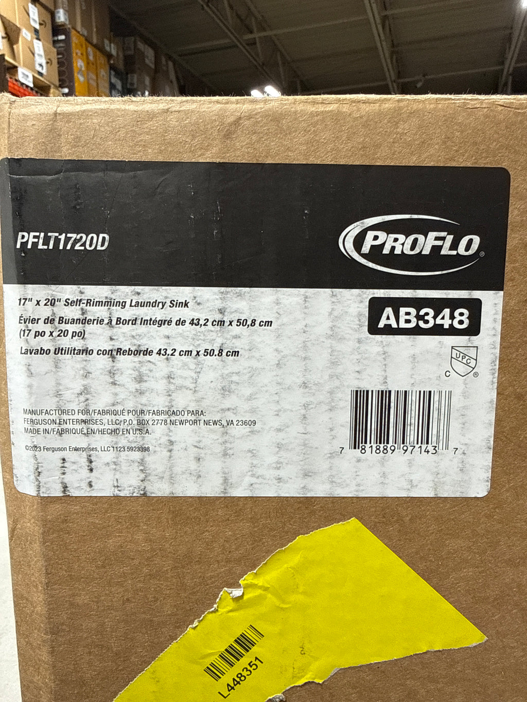 PROFLO PFLT1720D 20" Drop In Single Basin SMC Laundry Sink - White
