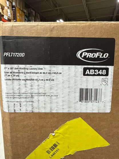 PROFLO PFLT1720D 20" Drop In Single Basin SMC Laundry Sink - White