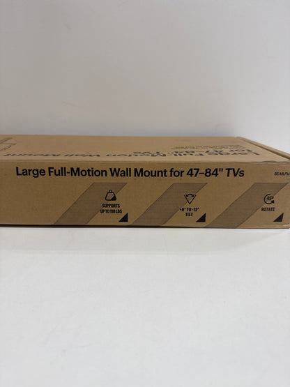 Best Buy Essentials - Full Motion TV Wall Mount for 47–84" TVs - Black