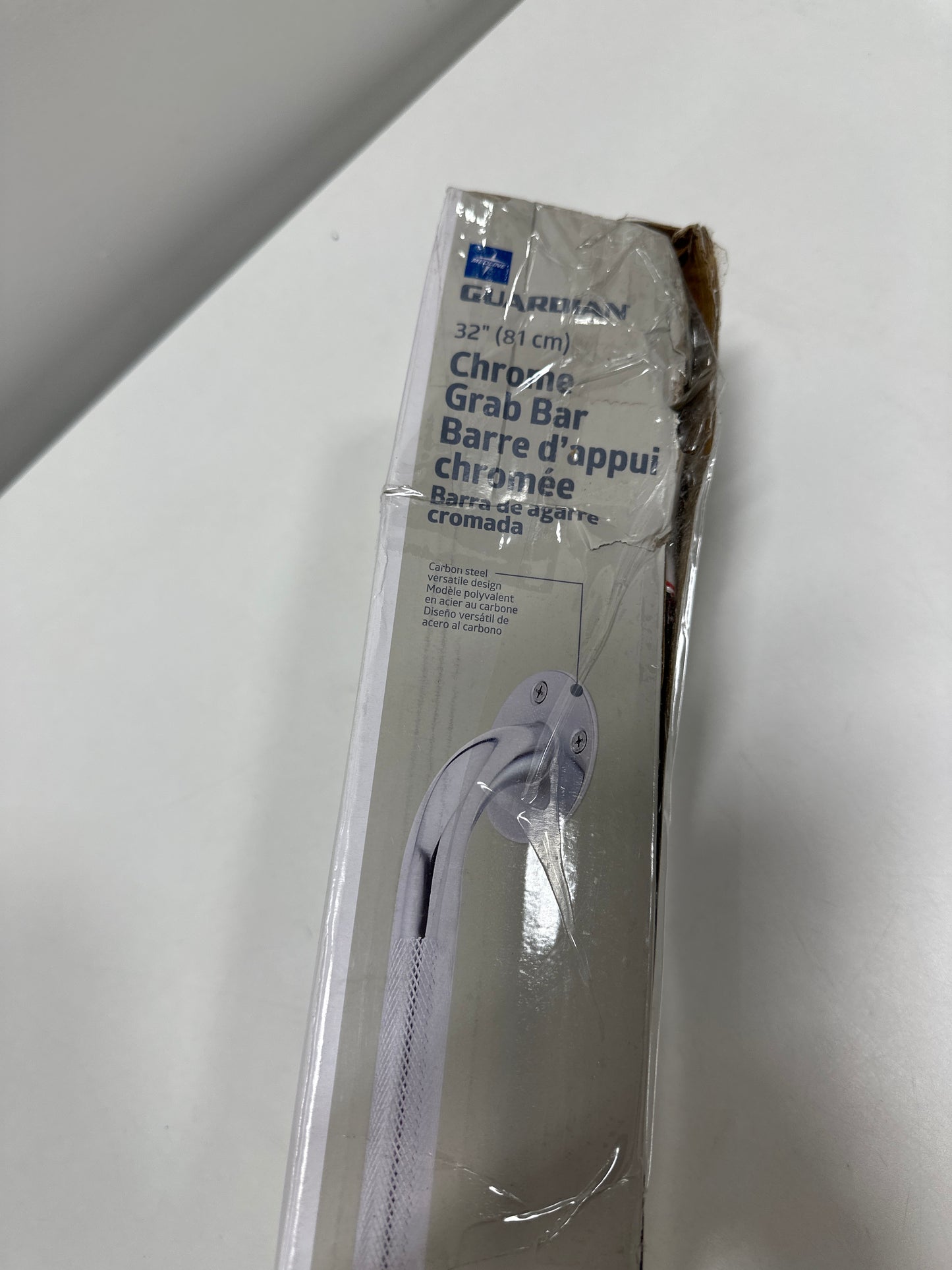 Medline Knurled Chrome 32 Grab Bar for Shower & Tub 300 Lb. Weight Capacity - *Tools Hardware & Misc