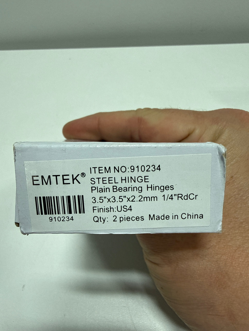 8 x Emtek 9100 Steel Hinges - SD - 1/4" Radius Corner - 3 1/2" x 3 1/2" - 910234 - Satin Brass (US4)