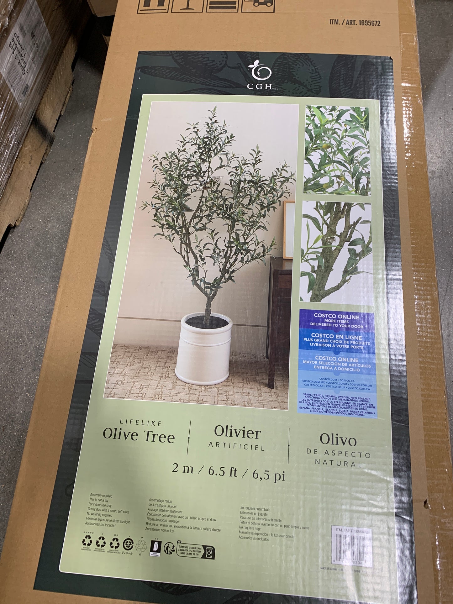 Artificial 6.5’ Olive Tree with French Planter