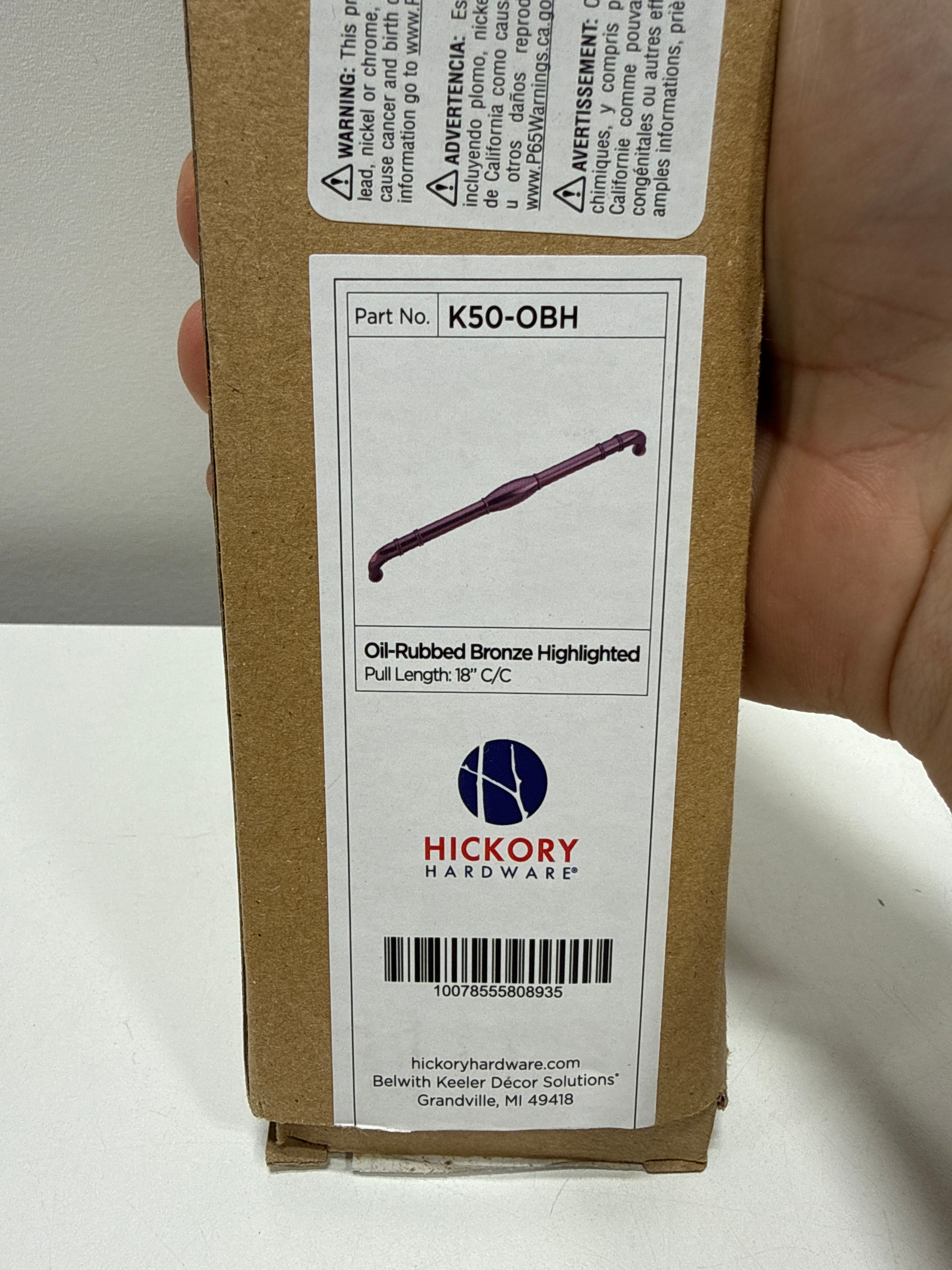 Hickory Hardware K50-OBH 18 in. Williamsburg Oil-Rubbed Bronze Appliance Pull