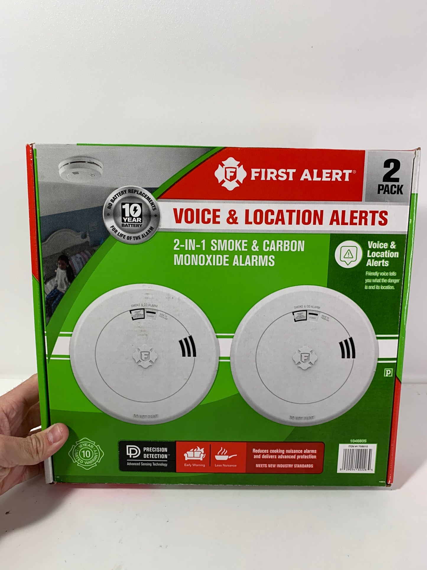 First Alert Precision Detection 10-Year Smoke and Carbon Monoxide Alarm 2 Pack