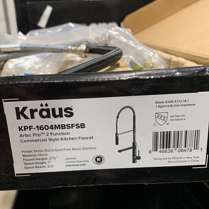 Kraus Artec Pro 1.8 GPM Single Hole Pre-Rinse Pull Down Kitchen Faucet