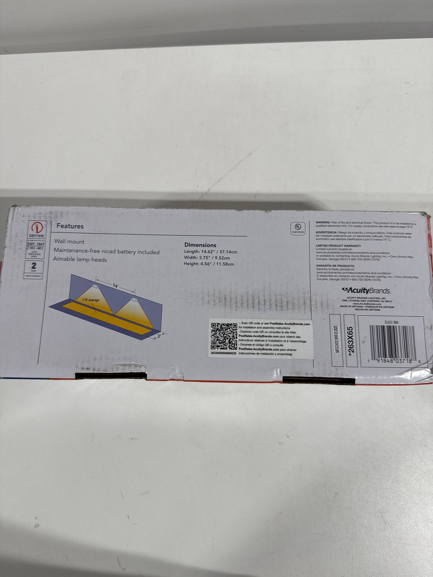 Lithonia Lighting Switch Hardwired LED Off White Emergency Light