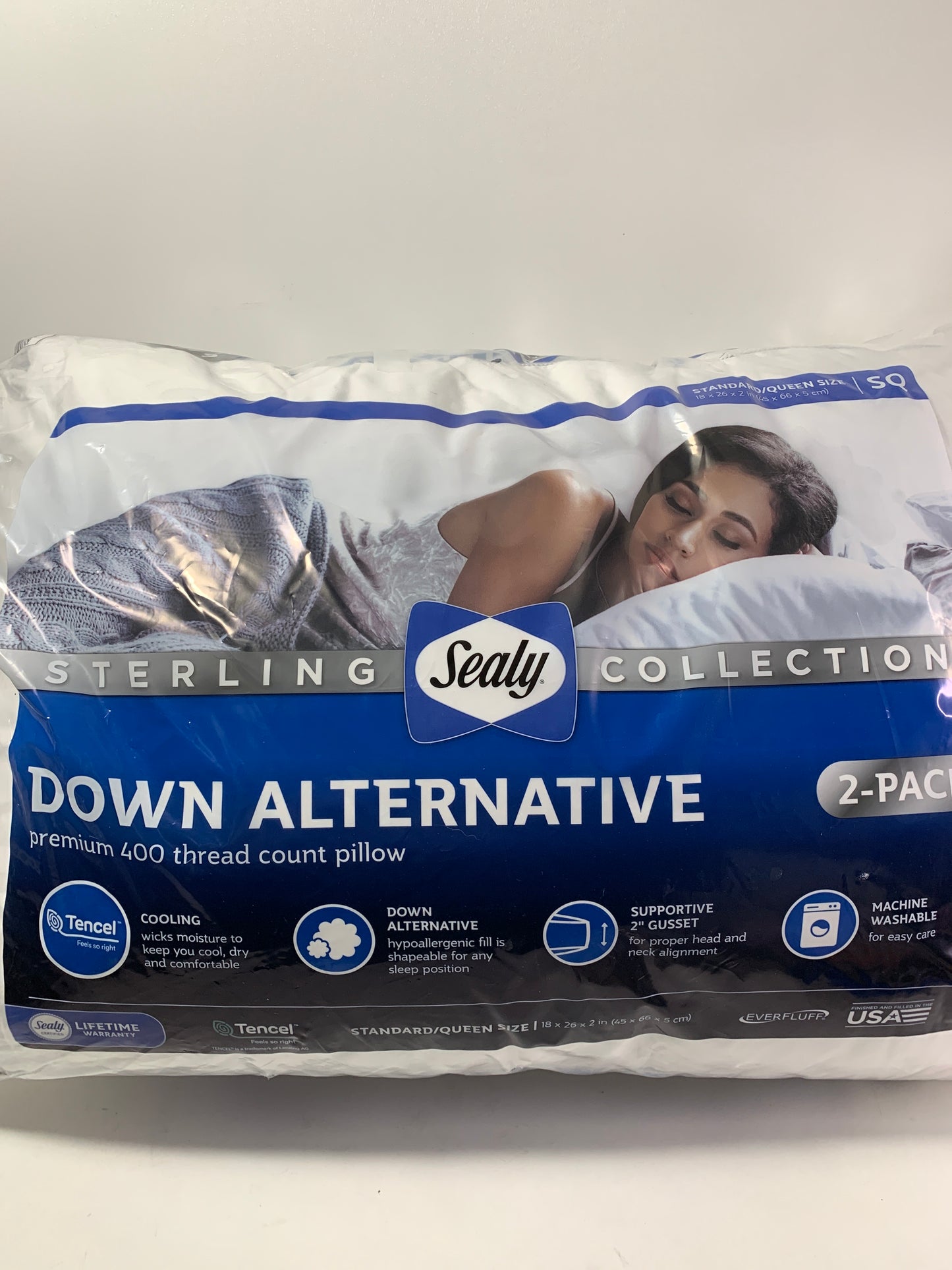 See Desc Sealy Sterling Collection Down-Alternative Pillow, 2-pack