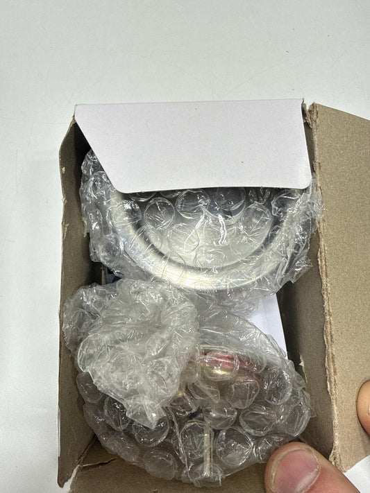 Round Pocket Door Lock Pocket in Satin Chrome